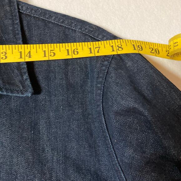 Lands End SIZE 42-44 UNLINED Denim Jacket Shirt Shacket Preowned - Picture 6 of 8